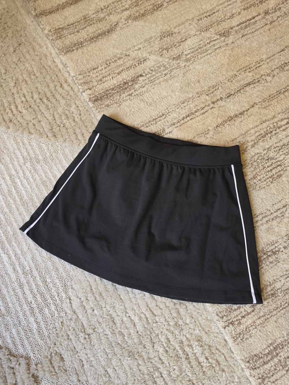 Yogalicious Black Skater Skort with White Side Piping
